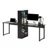 Bureau d'ordinateur noir HomCom moderne et contemporain de 88,25 po