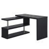 Bureau en forme de L noir HomCom moderne et contemporain de 47,25 po