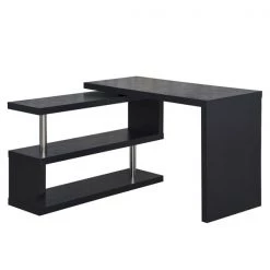 Bureau en forme de L noir HomCom moderne et contemporain de 47,25 po