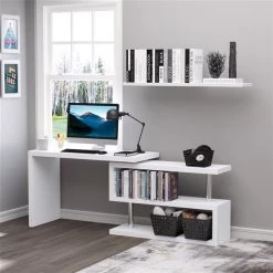 Bureau en forme de L blanc HomCom moderne et contemporain de 47,25 po -HOMCOM Soldes 2022 330928667 AlternateImage3 l