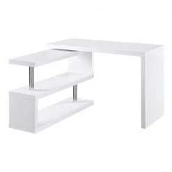 Bureau en forme de L blanc HomCom moderne et contemporain de 47,25 po