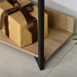 Bibliothèque en composite beige chêne par HomCom avec 4 tablettes 9 Bibliothèque en composite beige chêne par HomCom avec 4 tablettes -HOMCOM Soldes 2022 330928675 AlternateImage4 l