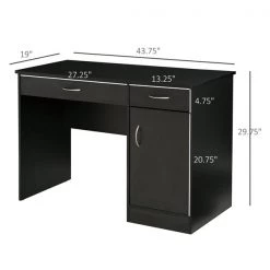 Bureau d'ordinateur noir HomCom moderne et contemporain de 43,75 po 7 Bureau d'ordinateur noir HomCom moderne et contemporain de 43,75 po -HOMCOM Soldes 2022 330928679 AlternateImage2 l