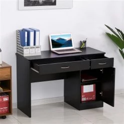 Bureau d'ordinateur noir HomCom moderne et contemporain de 43,75 po 8 Bureau d'ordinateur noir HomCom moderne et contemporain de 43,75 po -HOMCOM Soldes 2022 330928679 AlternateImage3 l