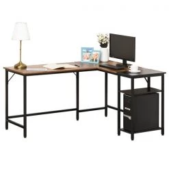 Bureau en forme de L HomCom brun moderne et contemporain de 47,25 po -HOMCOM Soldes 2022 330928688 AlternateImage3 l