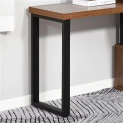 Bureau en forme de L HomCom moderne et contemporain brun de 55 po -HOMCOM Soldes 2022 330928689 AlternateImage3 l