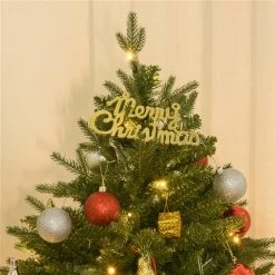 Sapin de Noël artificiel de Homcom de 4 pi en pot régulier avec 80 lumières constantes multicolores, vert -HOMCOM Soldes 2022 330928691 AlternateImage3 l