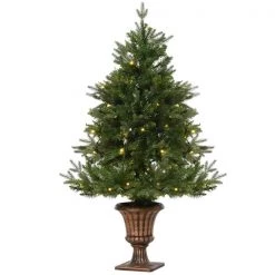 Sapin de Noël artificiel de Homcom de 4 pi en pot régulier avec 80 lumières constantes multicolores, vert