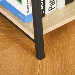 Bibliothèque en composite noir et beige chêne par HomCom avec 5 tablettes -HOMCOM Soldes 2022 330928693 AlternateImage3 l