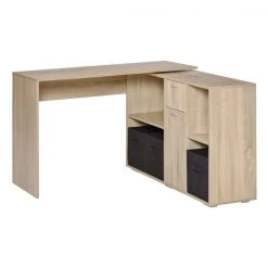 Bureau d'ordinateur brun pâle HomCom moderne et contemporain de 46 po