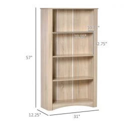 Bibliothèque moderne en composite par HomCom beige chêne avec 4 tablettes -HOMCOM Soldes 2022 330928700 AlternateImage2 l