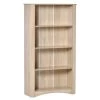 Bibliothèque moderne en composite par HomCom beige chêne avec 4 tablettes