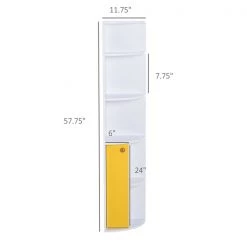 Bibliothèque de coin en composite blanc par HomCom avec 5 tablettes -HOMCOM Soldes 2022 330928701 AlternateImage2 l