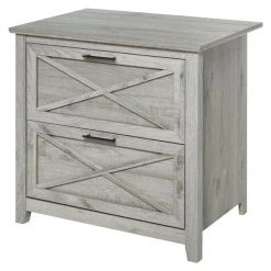 Classeur latéral à 2 tiroirs HomCom avec fini en bois gris