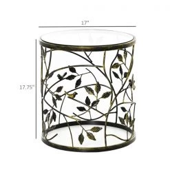 HOMCOM Table Basse en Verre Trempé Table d'Appoint Vintage Maison Bronze -HOMCOM Soldes 2022 330928703 AlternateImage2 l