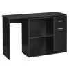 Bureau en forme de L noir HomCom moderne et contemporain de 46 po