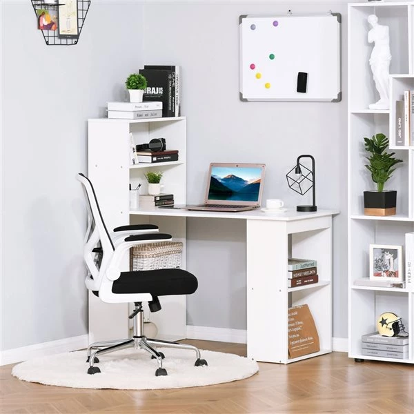 Bureau d'ordinateur blanc HomCom moderne et contemporain de 47,25 po 2 Bureau d'ordinateur blanc HomCom moderne et contemporain de 47,25 po – Image 2