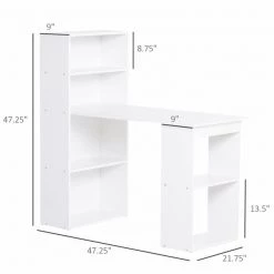 Bureau d'ordinateur blanc HomCom moderne et contemporain de 47,25 po 8 Bureau d'ordinateur blanc HomCom moderne et contemporain de 47,25 po -HOMCOM Soldes 2022 330928719 AlternateImage3 l