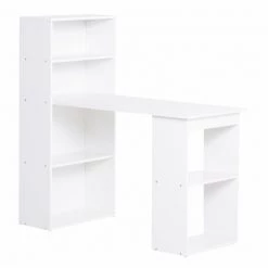 Bureau d'ordinateur blanc HomCom moderne et contemporain de 47,25 po