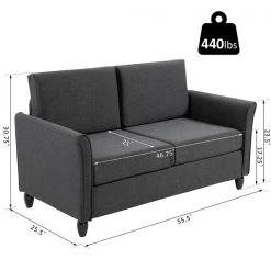 Causeuse moderne HomCom en polyester gris foncé -HOMCOM Soldes 2022 330928723 AlternateImage2 l