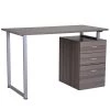 Bureau d'ordinateur gris HomCom moderne et contemporain de 58,25 po