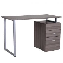 Bureau d'ordinateur gris HomCom moderne et contemporain de 58,25 po