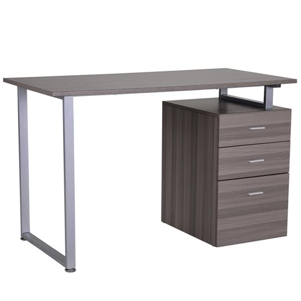Bureau d'ordinateur gris HomCom moderne et contemporain de 58,25 po 1 Bureau d'ordinateur gris HomCom moderne et contemporain de 58,25 po