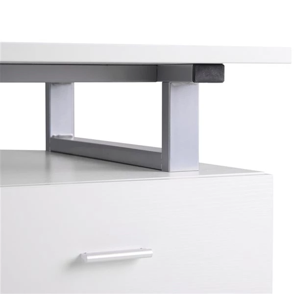 Bureau d'ordinateur blanc HomCom moderne et contemporain de 58,25 po 5 Bureau d'ordinateur blanc HomCom moderne et contemporain de 58,25 po – Image 5