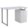 Bureau d'ordinateur blanc HomCom moderne et contemporain de 58,25 po