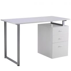 Bureau d'ordinateur blanc HomCom moderne et contemporain de 58,25 po