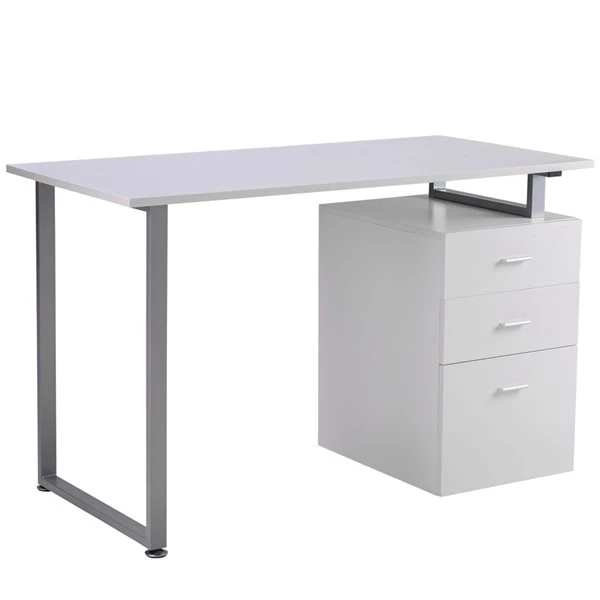 Bureau d'ordinateur blanc HomCom moderne et contemporain de 58,25 po 1 Bureau d'ordinateur blanc HomCom moderne et contemporain de 58,25 po