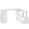 Bureau en forme de L blanc HomCom moderne et contemporain de 55 po