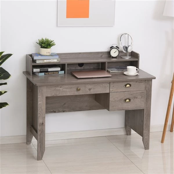 Bureau d'ordinateur gris HomCom moderne et contemporain de 47,25 po 2 Bureau d'ordinateur gris HomCom moderne et contemporain de 47,25 po – Image 2