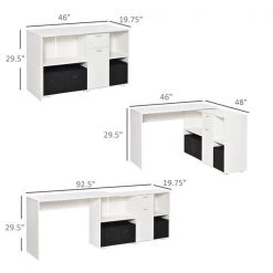 Bureau d'ordinateur blanc HomCom moderne et contemporain de 46 po -HOMCOM Soldes 2022 330928748 AlternateImage2 l