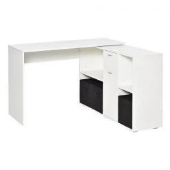 Bureau d'ordinateur blanc HomCom moderne et contemporain de 46 po