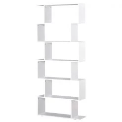 Bibliothèque en composite par HomCom blanc avec 6 tablettes