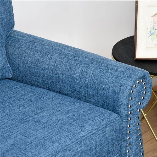 Causeuse moderne HomCom en polyester bleu 5 Causeuse moderne HomCom en polyester bleu – Image 5