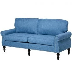 Causeuse moderne HomCom en polyester bleu