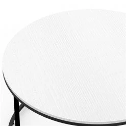 HOMCOM Table Basse Ronde en Bois Canapé un Design Moderne Blanc/Noir -HOMCOM Soldes 2022 330928802 AlternateImage4 l