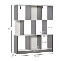 Bibliothèque en composite gris et blanc par HomCom avec 3 tablettes 7 Bibliothèque en composite gris et blanc par HomCom avec 3 tablettes -HOMCOM Soldes 2022 330928814 AlternateImage2 l
