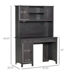 Bureau d'ordinateur noir HomCom moderne et contemporain de 47,25 po -HOMCOM Soldes 2022 330928815 AlternateImage2 l