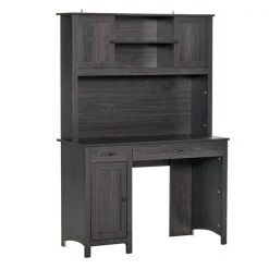 Bureau d'ordinateur noir HomCom moderne et contemporain de 47,25 po