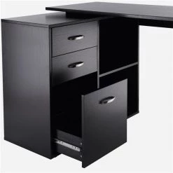 Bureau en forme de L HomCom moderne et contemporain noir de 46 po -HOMCOM Soldes 2022 330928824 AlternateImage4 l