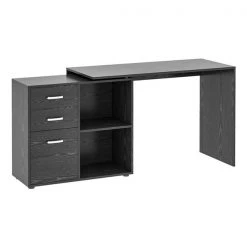Bureau en forme de L HomCom moderne et contemporain noir de 46 po