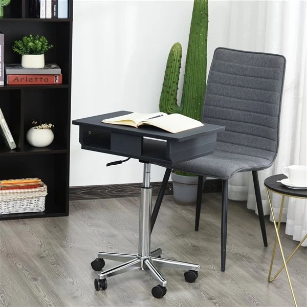 Bureau pour ordinateur portable noir par HomCom moderne et contemporain de 35,75 po 4 Bureau pour ordinateur portable noir par HomCom moderne et contemporain de 35,75 po – Image 4