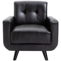 Fauteuil d'appoint moderne par HomCom en similicuir noir -HOMCOM Soldes 2022 330932420 AlternateImage3 l