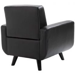 Fauteuil d'appoint moderne par HomCom en similicuir noir -HOMCOM Soldes 2022 330932420 AlternateImage4 l