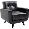 Fauteuil d'appoint moderne par HomCom en similicuir noir