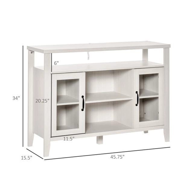 Buffet HomCom en composite blanc 3 Buffet HomCom en composite blanc – Image 3