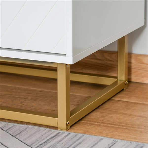 Buffet HomCom en composite blanc et or 5 Buffet HomCom en composite blanc et or – Image 5